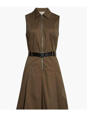 NEW, L'Agence Sima Mini Shirtdress in Olive sz 6 #MD1730